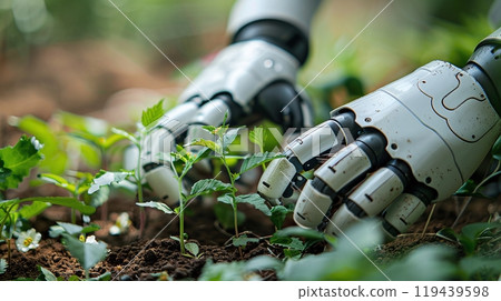 Technology in Agricultural field, cultivated and plantation with futuristic smart objects Technology in Agricultural field, cultivated and plantation with futuristic smart objects 119439598
