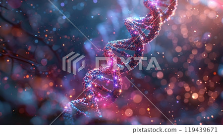 Chromosome and molecular represent DNA. Bio chemistry concepts 119439671