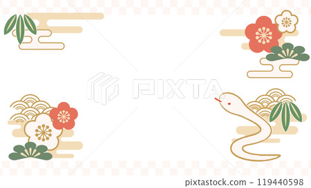 蛇年新年框架插畫素材 119440598