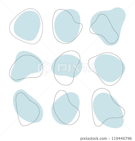 Light Blue Abstracts. Smooth, flowing shapes with an emphasis on soft blue shades create a modern abstract pattern. 119440796