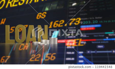 The loan and coins for Business concept 3d rendering. 119441548