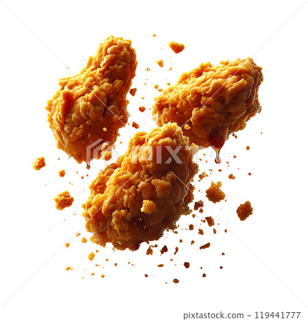 fried chicken on white background fried chicken on white background 119441777