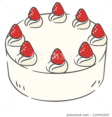 Fresh Strawberry Whipped Cream Whole Cake 119442097