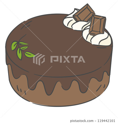 Chocolate Whole Cake with Chocolate Topping 119442101