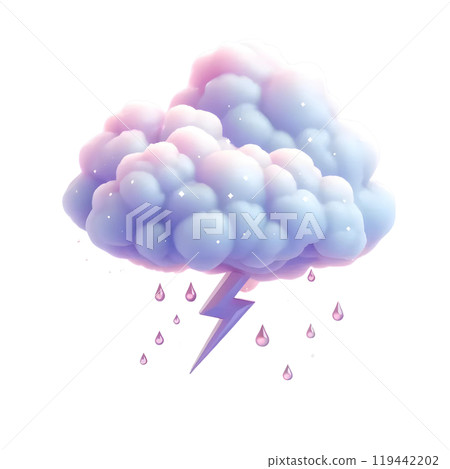 rainy cloud with thunderbolt rainy cloud with thunderbolt 119442202
