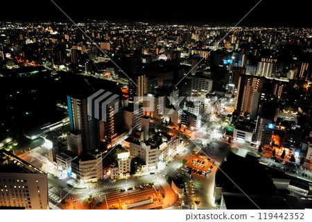 Night view of Takamatsu city from the Symbol Tower 119442352