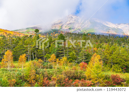 [Nagano Prefecture] Kiso-Ontake Ropeway: View of Mt. Mitake from the observation terrace at Iimori Kogen Station 119443072