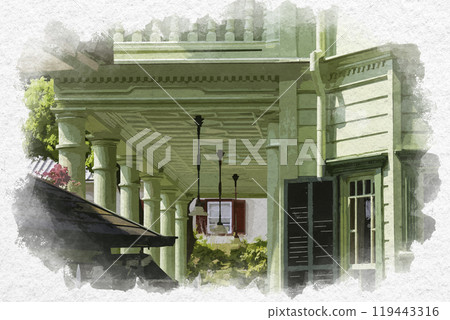 Watercolor style Kobe Moegi no Yakata Kobe City, Hyogo Prefecture 119443316