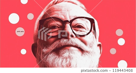 聖誕老人帽子和粉紅色藝術背景與複製空間 119443408