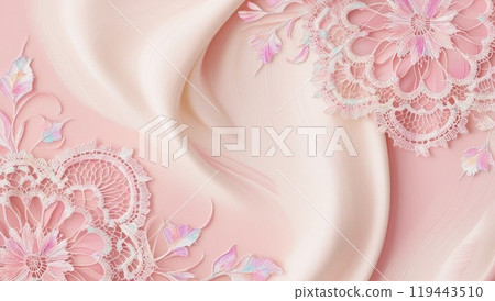 華麗的粉紅色布料和蕾絲圖案 119443510