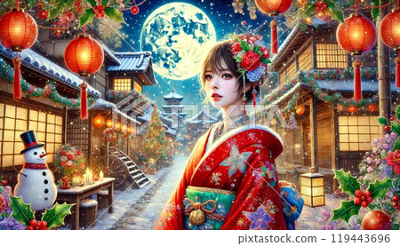 Kimono woman Christmas 119443696