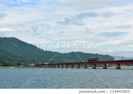 京都丹後鐵道由良川右岸 119443803