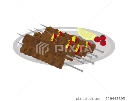 土耳其著名的烤羊肉串 土耳其著名的烤羊肉串 119443895