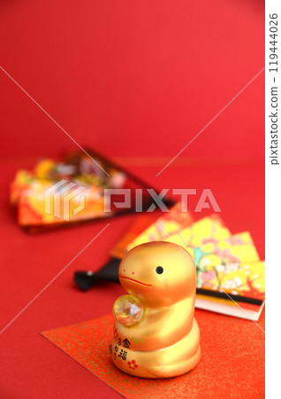 Red background, New Year's card material, Year of the snake, 2025 119444026