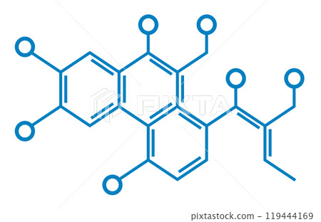 Illustration of chemical symbols showing genes and DNA chemical formulas Illustration of chemical symbols showing genes and DNA chemical formulas 119444169