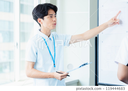 care staff man care staff man 119444683