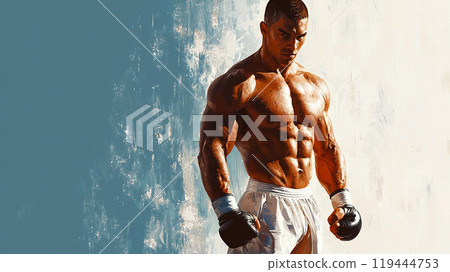 Powerful martial arts portrait 119444753