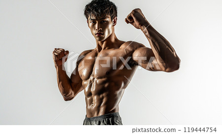 Powerful martial arts portrait 119444754