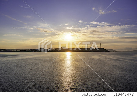 Sunrise over Kojima Bay, Okayama City, Okayama Prefecture 119445478