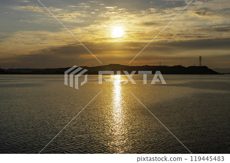 Sunrise over Kojima Bay, Okayama City, Okayama Prefecture Sunrise over Kojima Bay, Okayama City, Okayama Prefecture 119445483