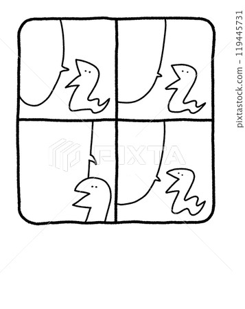 Snake 4-frame cartoon New Year's card material 2025 Photo frame Text space 119445731