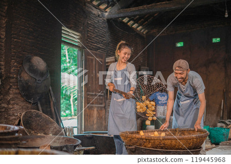 Culinary Workshop Experience Traditional Cooking Techniques in a Rustic Kitchen Setting 119445968