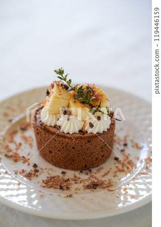 Chocolate banana roll cake 119446159