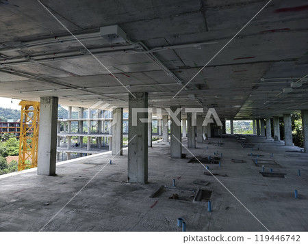 A new modern multi-storey residential building under construction A new modern multi-storey residential building under construction 119446742