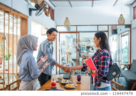 introduction of a man and woman by a Muslim woman introduction of a man and woman by a Muslim woman 119447479