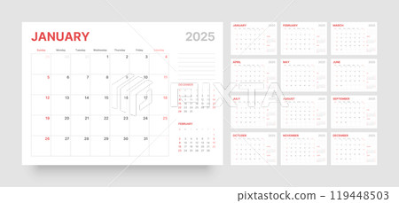 Monthly calendar for 2025 year. Starts on Sunday. Monthly calendar for 2025 year. Starts on Sunday. 119448503