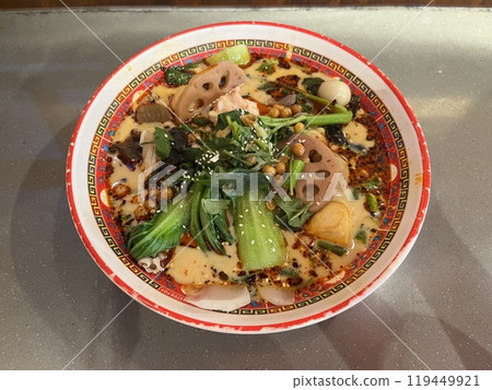 Malatang is a soup dish that originated in Sichuan, China. 119449921