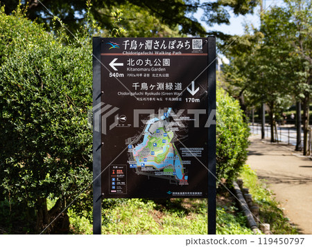 "Chidorigafuchi Walking Path" signboard (Chiyoda Ward, Tokyo) 119450797