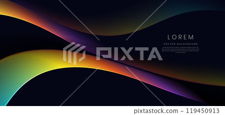 Colorful wave and light on black background. 119450913