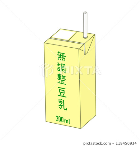 附吸管的紙包裝飲料（200ml原味豆漿） 119450934