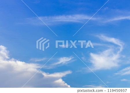 Blue sky background with tiny clouds. Cloudscape - Blue sky and white clouds. Clouds with blue sky 119450937