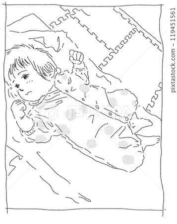Sleeping baby black and white Sleeping baby black and white 119451561