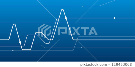 Abstract outline illustration for your project. Growth chart. White lines image on blue background. Vector design art 119453068