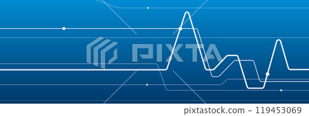 Abstract outline illustration for your project. Growth chart. White lines image on blue background. Vector design art Abstract outline illustration for your project. Growth chart. White lines image on blue background. Vector design art 119453069