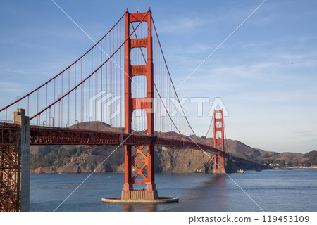The Golden Gate Bridge is landmark and famous building in San Francisco, California, USA 119453109