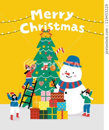 Children celebrate Merry Christmas 119453229