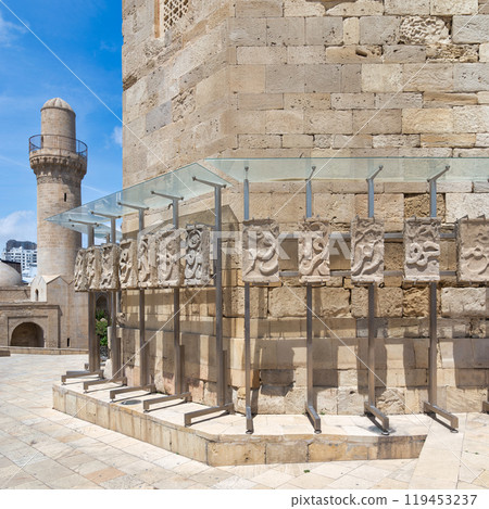Ancient Courtyard of the Palace of the Shirvanshahs in the Old City of Baku, Azerbaijan on a Sunny Day Ancient Courtyard of the Palace of the Shirvanshahs in the Old City of Baku, Azerbaijan on a Sunny Day 119453237