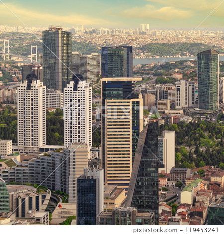 Aerial View of Istanbul Cityscape From Istanbul Sapphire Skyscraper Showcasing Urban Growth and Landscape, Turkey Aerial View of Istanbul Cityscape From Istanbul Sapphire Skyscraper Showcasing Urban Growth and Landscape, Turkey 119453241
