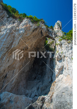 Beautiful cityscape on the island of Capri with the Blue Grotto in Italy Beautiful cityscape on the island of Capri with the Blue Grotto in Italy 119453579