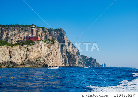 Beautiful cityscape on the island of Capri with the Blue Grotto in Italy Beautiful cityscape on the island of Capri with the Blue Grotto in Italy 119453627