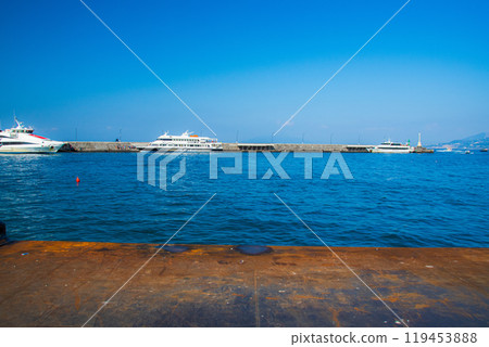 義大利日落和卡布里島的美麗景色 119453888