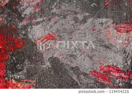 Dirty color paint on a metal surface. Banner of the grunge color paint. 119454228