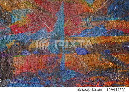 Dirty color paint on a metal surface. Banner of the grunge color paint. Dirty color paint on a metal surface. Banner of the grunge color paint. 119454231