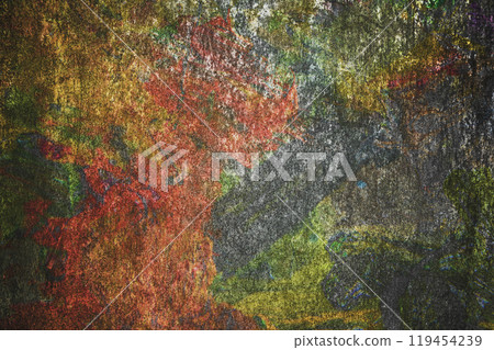 Dirty color paint on a metal surface. Banner of the grunge color paint. 119454239