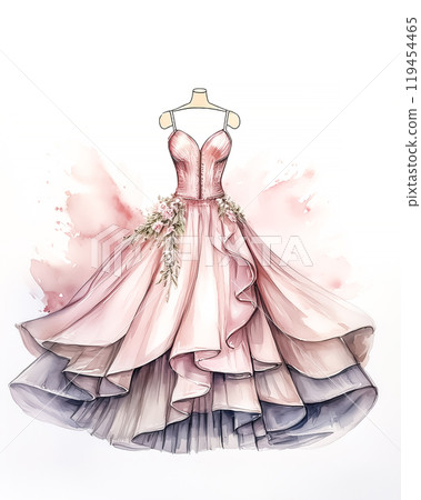 Dress design image material: Pink Dress design image material: Pink 119454465