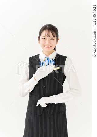 Business women uniform white gloves 119454621